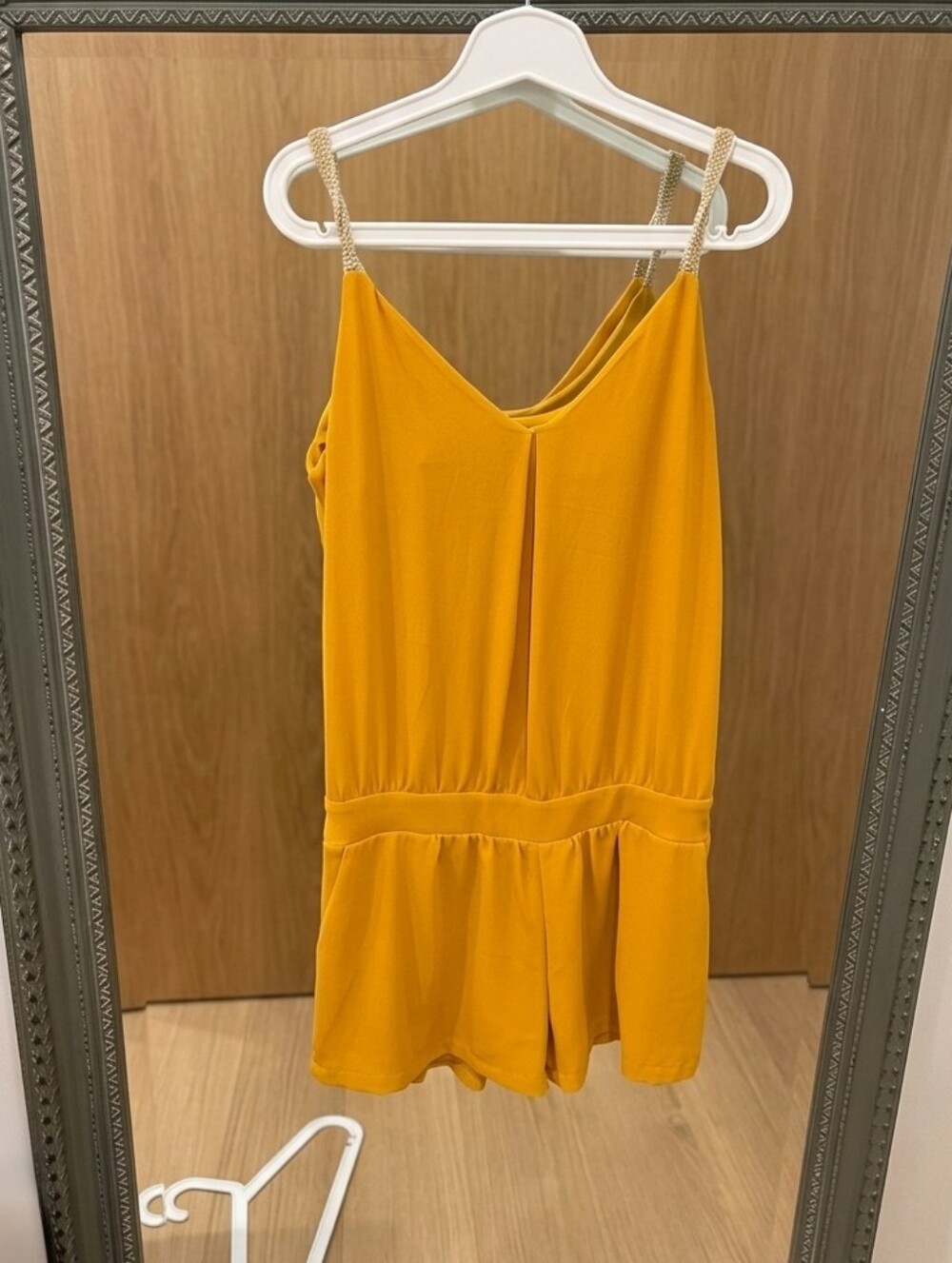 Women’s Yellow Sleeveless Romper - Picture 6 of 7